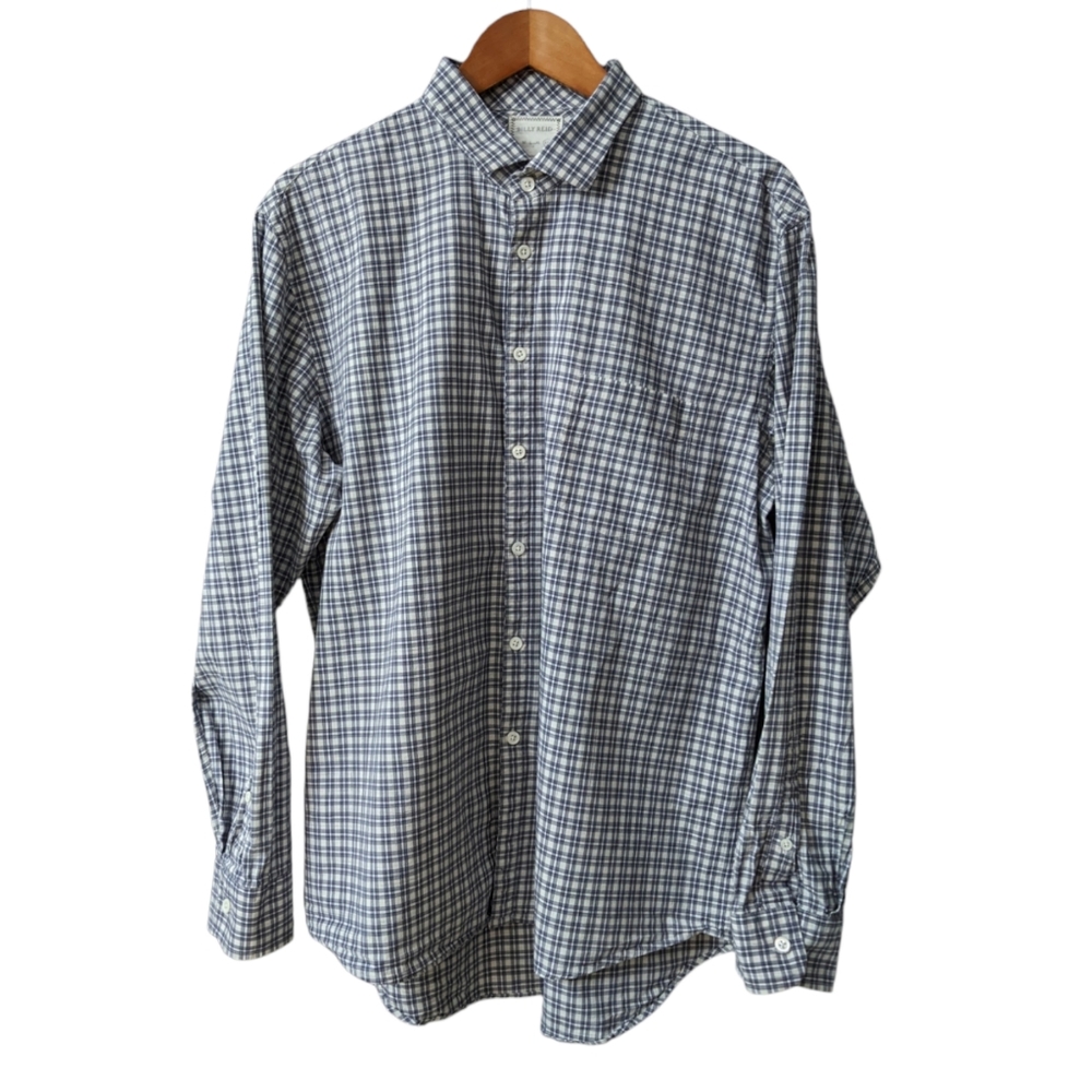 Billy Reid Button Up Shirt Plaid Long Sleeve Men XXL Standard Cut Cotton L